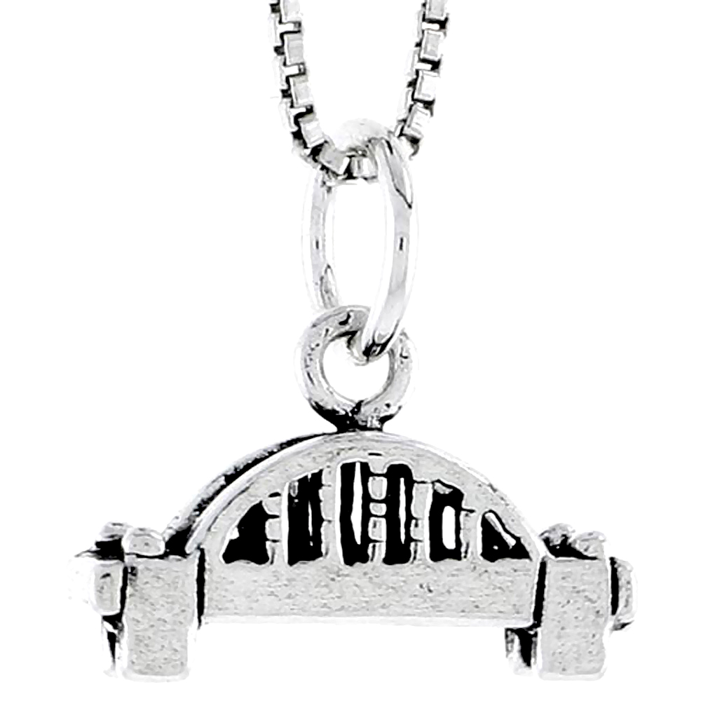 Sterling Silver Bridge Charm 5/8 inch tall