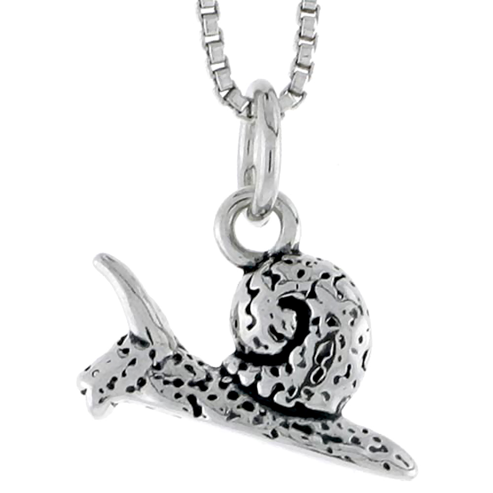 Sterling Silver Snail Charm 3/8 inch tall