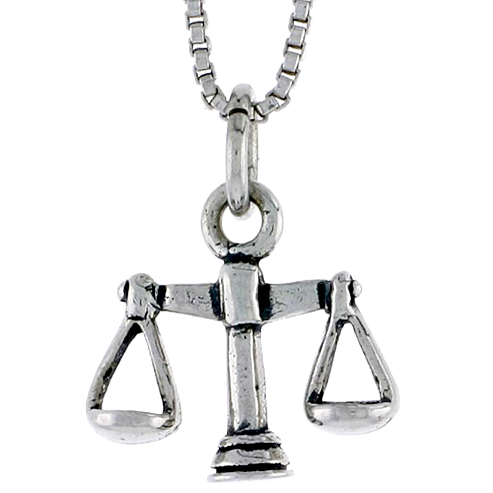 Sterling Silver Scales of Justice Charm 1/2 inch tall