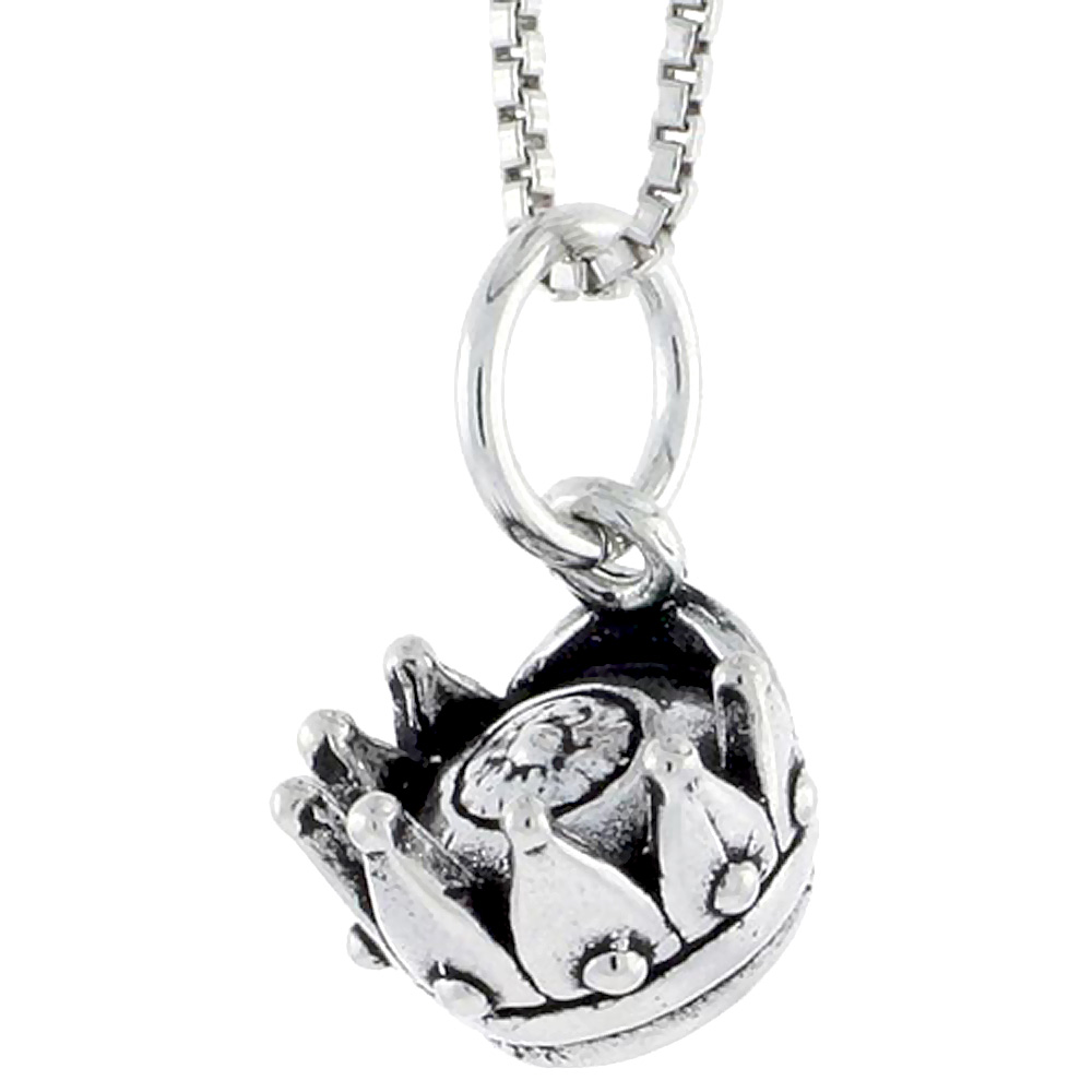 Sterling Silver Crown Charm 1/4 inch tall