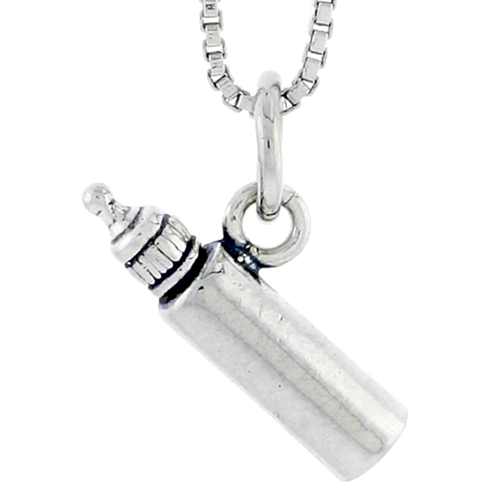 Sterling Silver Milk Bottle Charm 5/8 inch wide