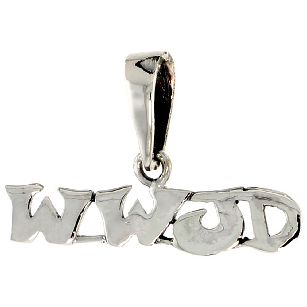 Sterling Silver WWJD Charm 1/4 inch tall