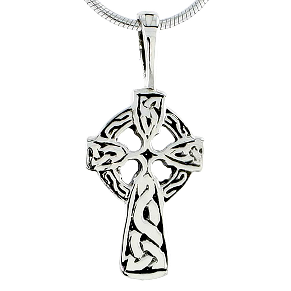 Sterling Silver Celtic Kelly Cross Charm Pendant 1 inch
