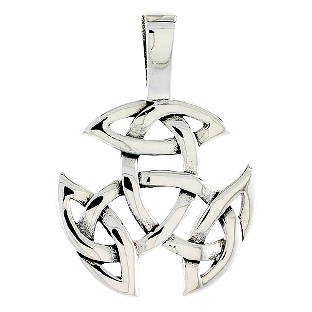 Dainty Sterling Silver Open Triple Lace Triquetra Pendant Celtic Knot Charm 1/4 inch