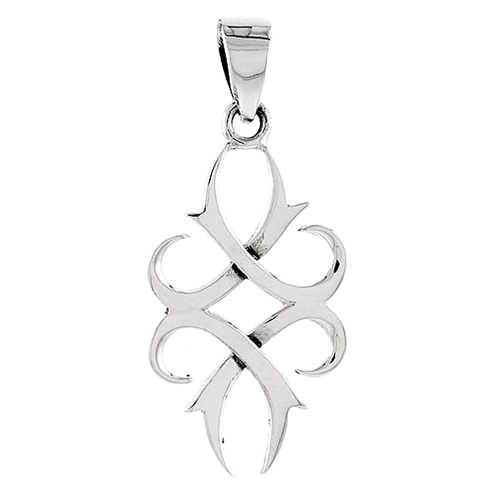 Very Tiny Sterling Silver Tribal Celtic Knot Charm Pendant 1/4 inch