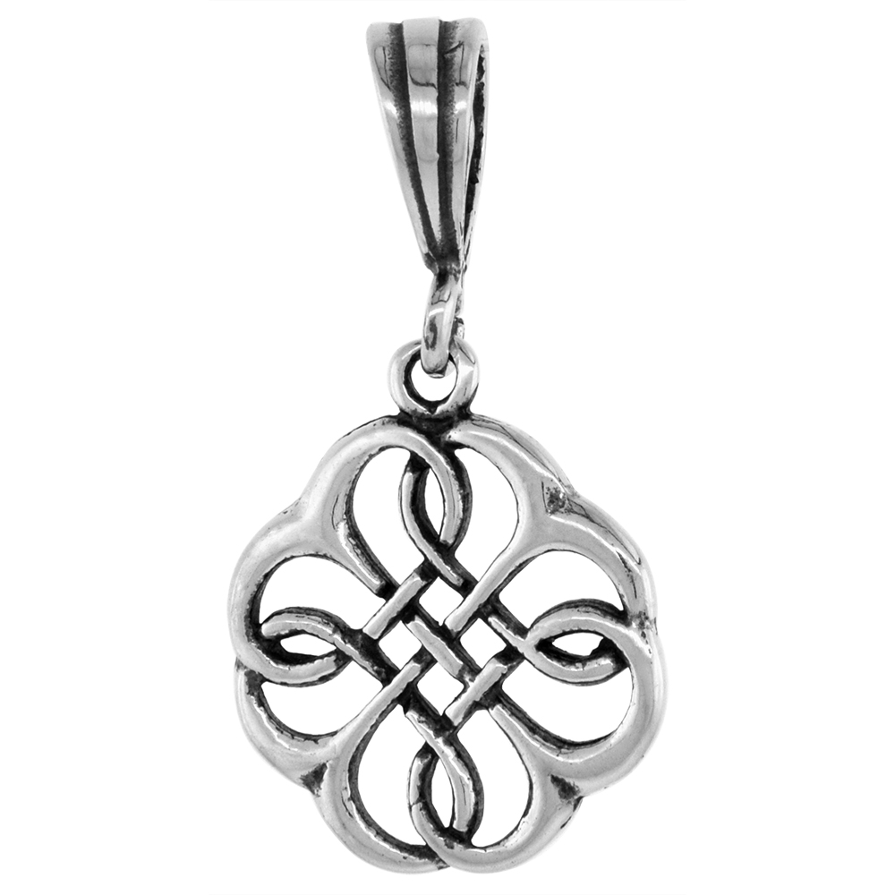 Small Sterling Silver Solomons Celtic Knot Charm 3/4 inch