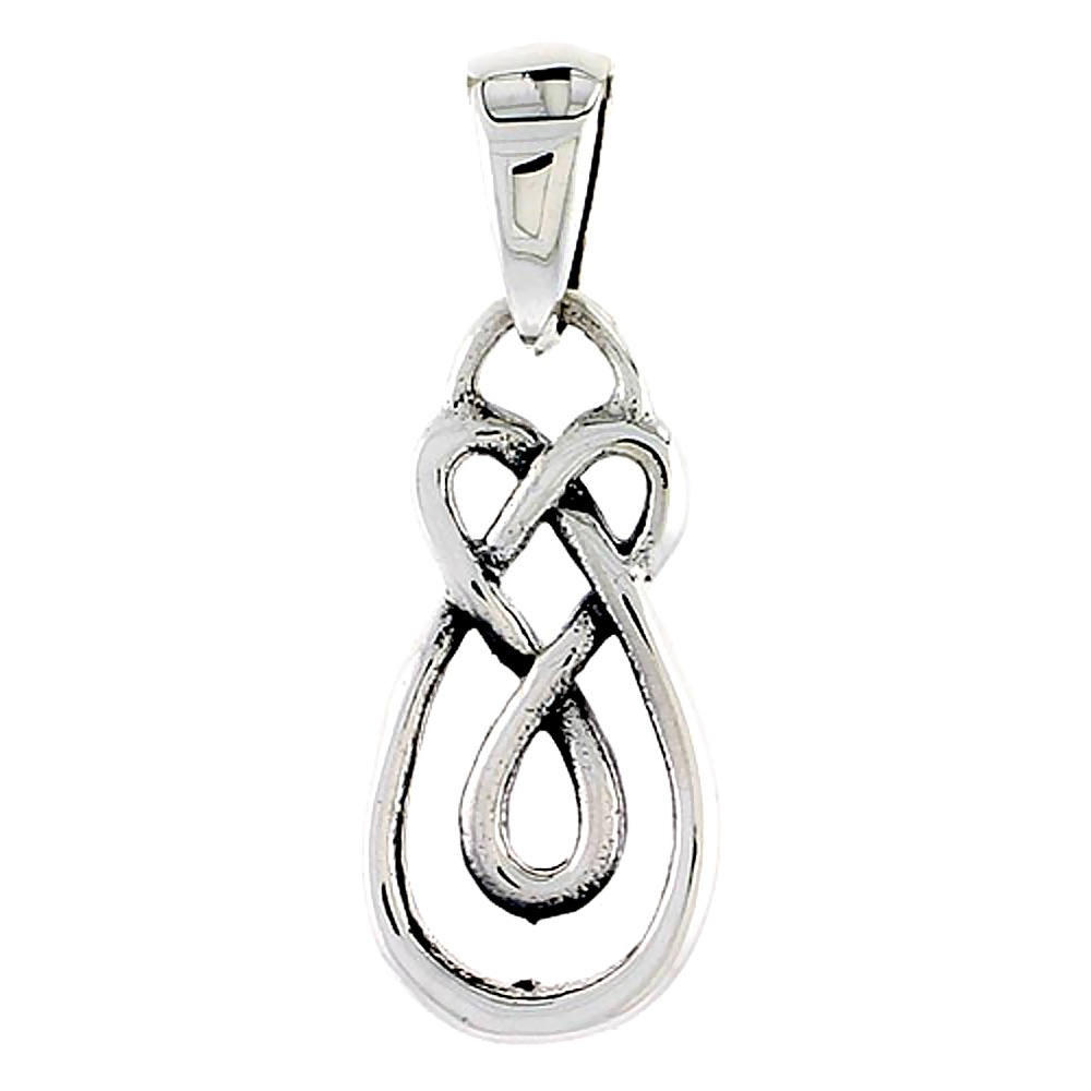 Small Sterling Silver Celtic Motherhood Knot Charm Pendant 3/4 inch