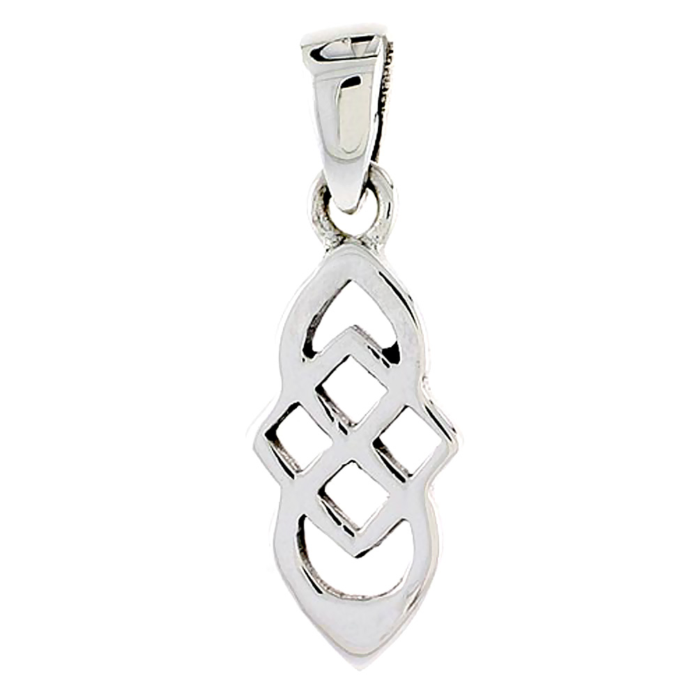 Small Sterling Silver Celtic Knot Charm Pendant 3/4 inch
