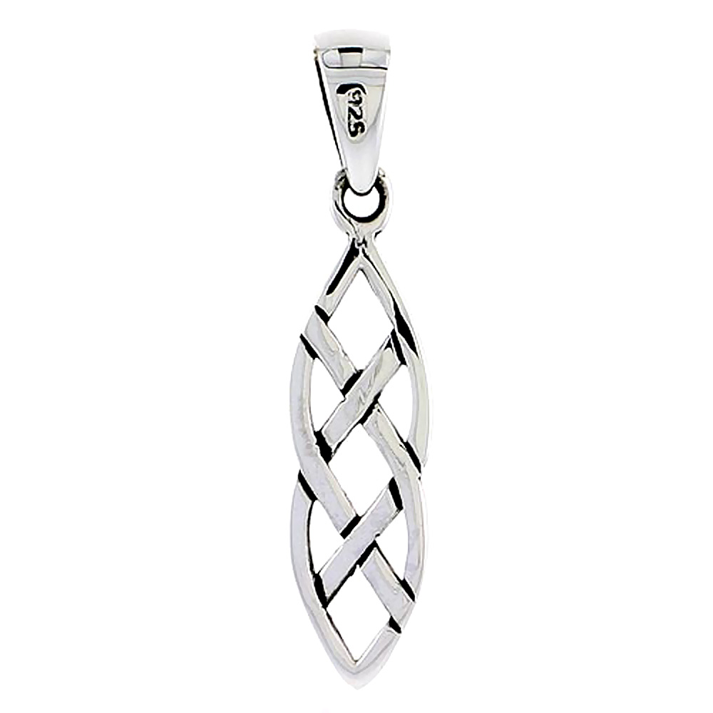 Small Sterling Silver Sailors Celtic Knot Charm Pendant 7/8 inch