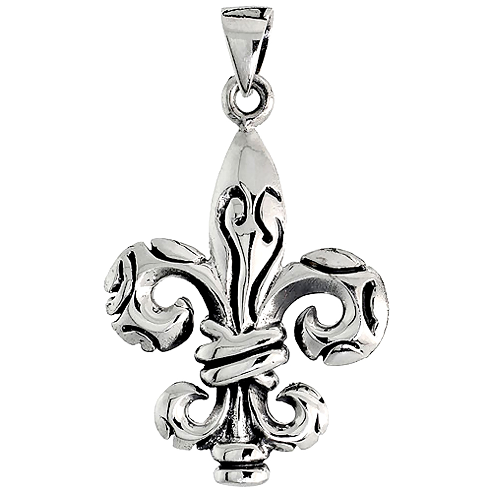 Sterling Silver Fleur de Lis Charm 1 1/2 inch tall