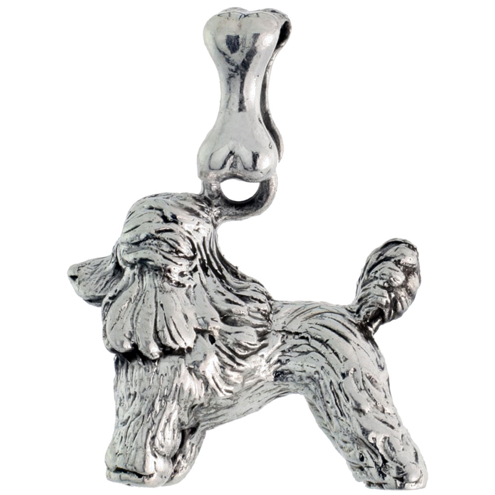 Sterling Silver Cocker Spaniel Dog Charm 7/8 inch wide
