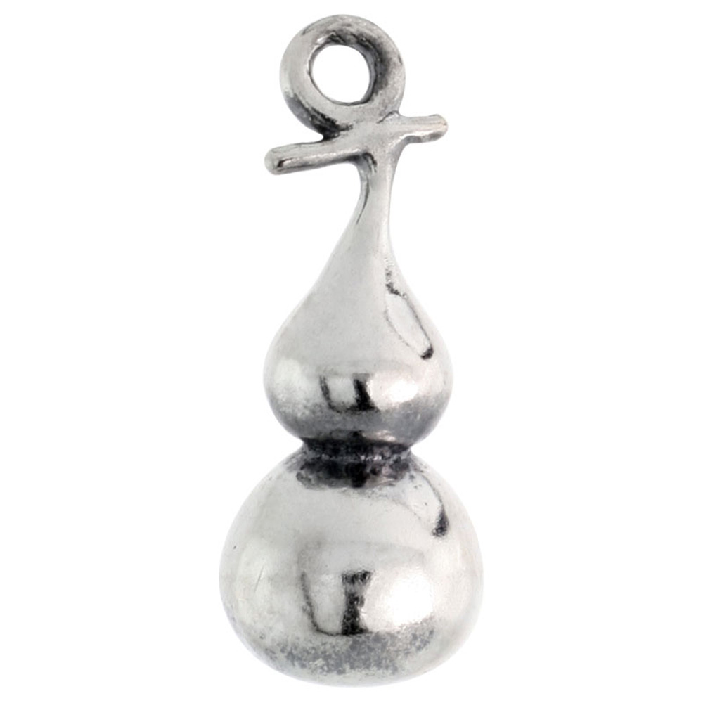 Sterling Silver Double Drop Charm 3/4 inch tall