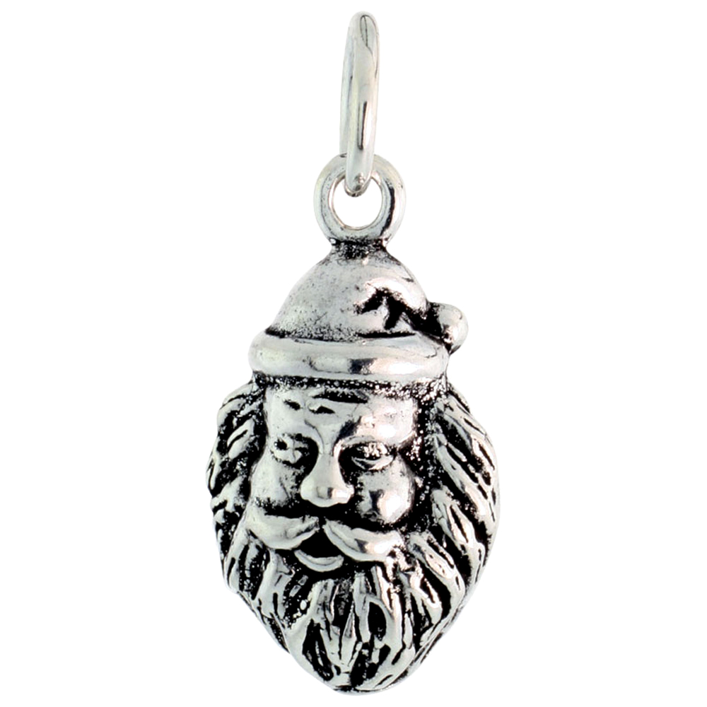 Sterling Silver Santa Claus Charm 7/8 inch tall