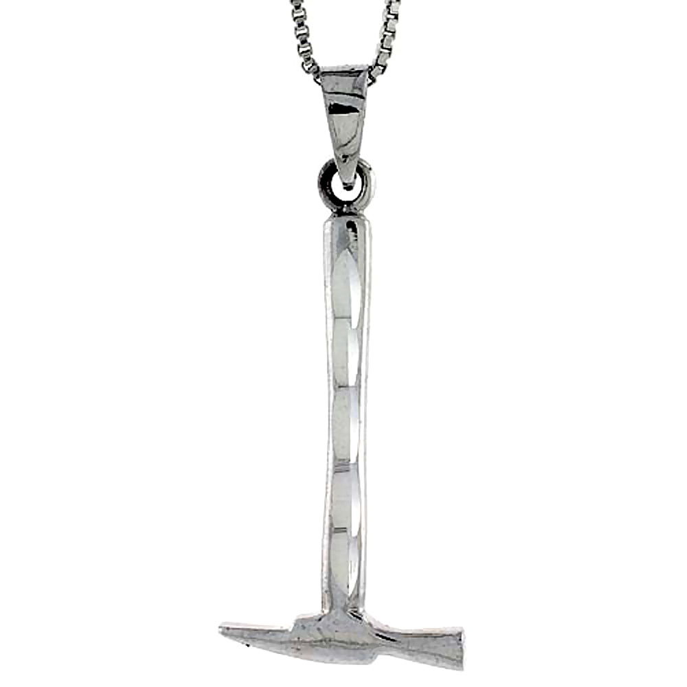 Sterling Silver Hammer Pendant 1 3/4 inch tall