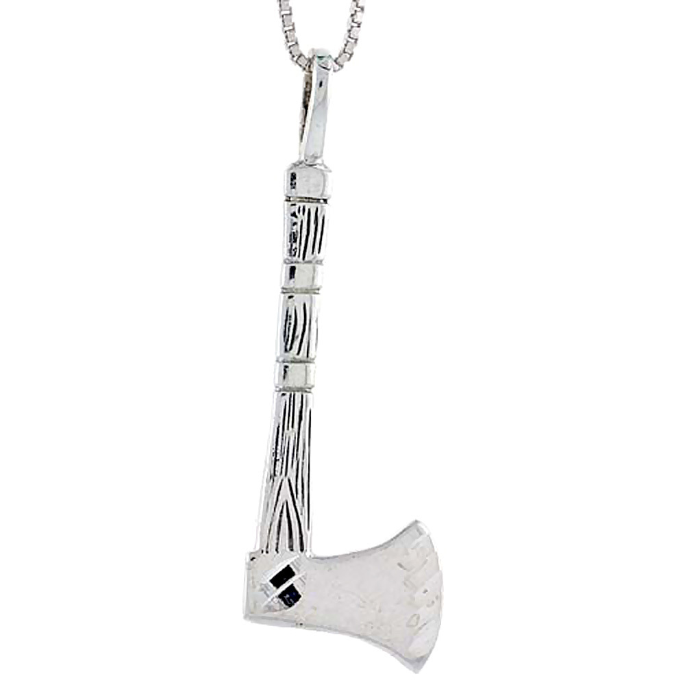 Sterling Silver Axe Pendant 1 3/4 inch tall