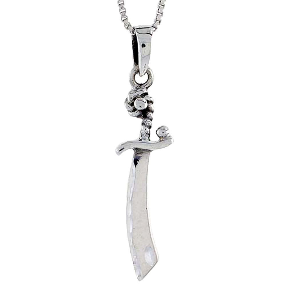 Sterling Silver Sword Pendant 1 1/2 inch tall
