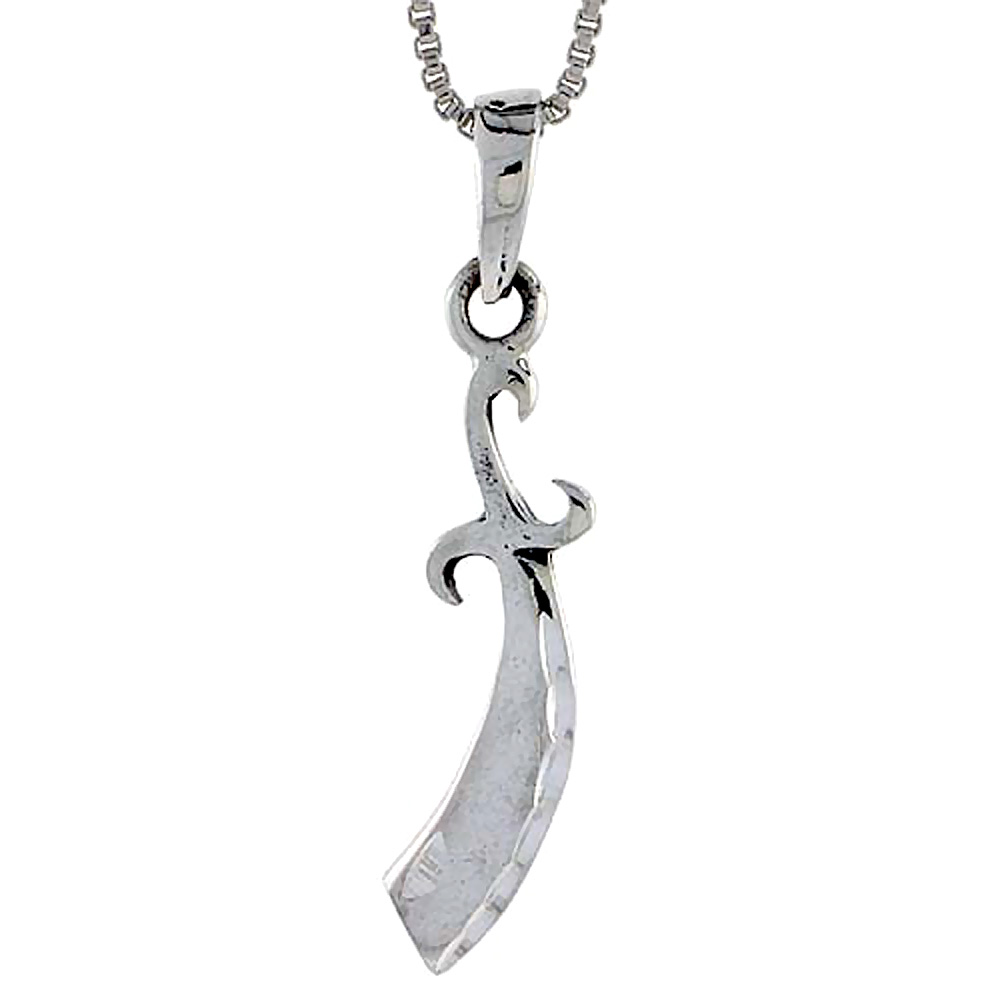 Sterling Silver Sword Pendant 1 3/4 inch tall