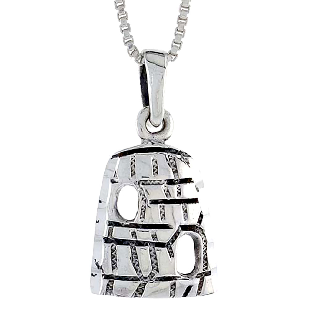 Sterling Silver Wigwam Pendant 1/2 inch tall