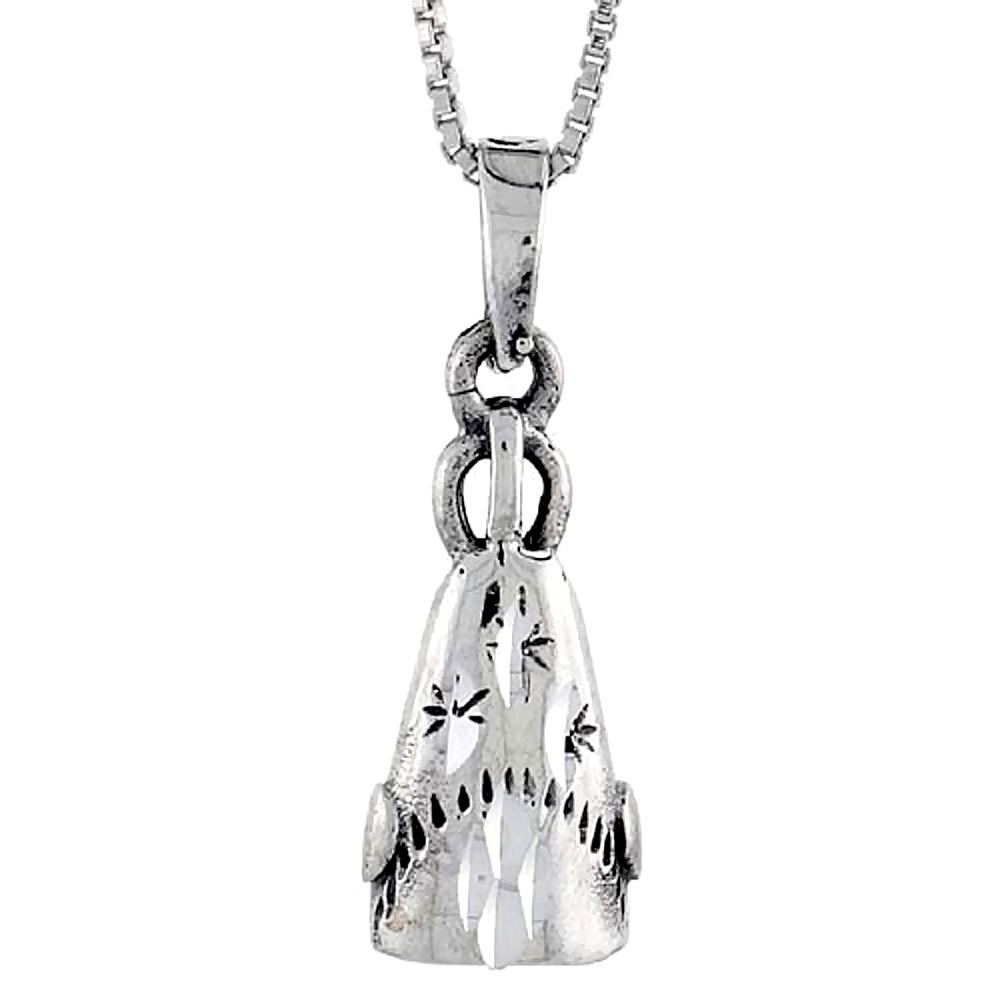 Sterling Silver Wigwam Pendant 3/4 inch tall