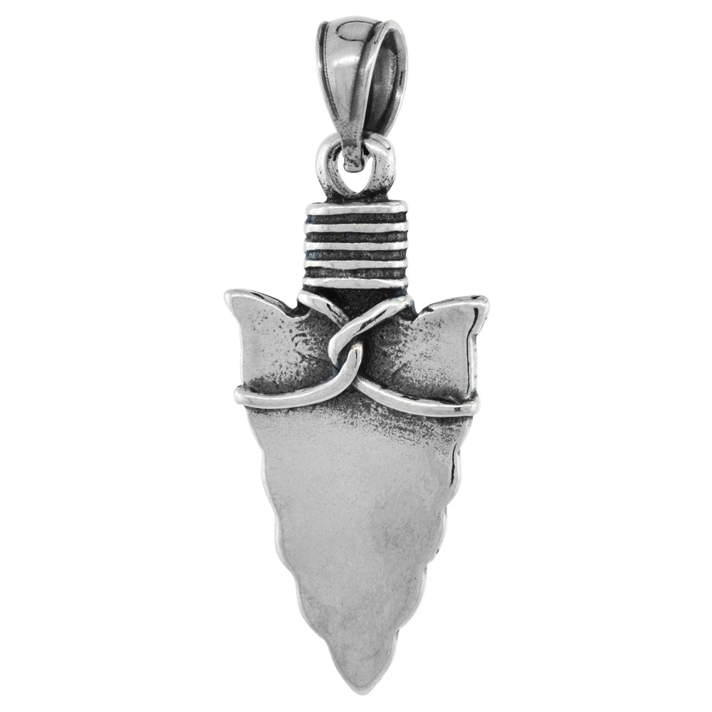 Sterling Silver Arrowhead Pendant 1 tall