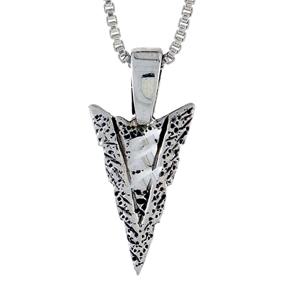 Sterling Silver Arrowhead Pendant 3/4 inch tall