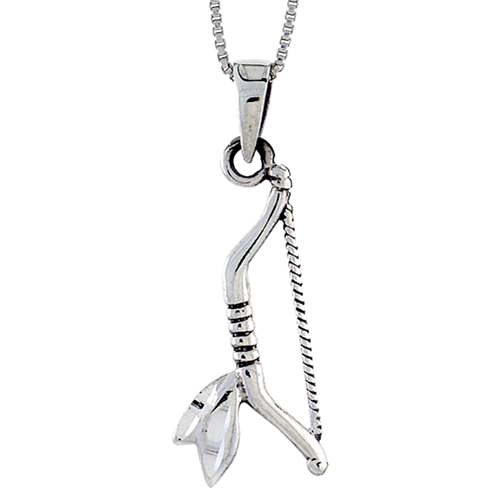 Sterling Silver Bow Pendant 1 1/8 inch tall