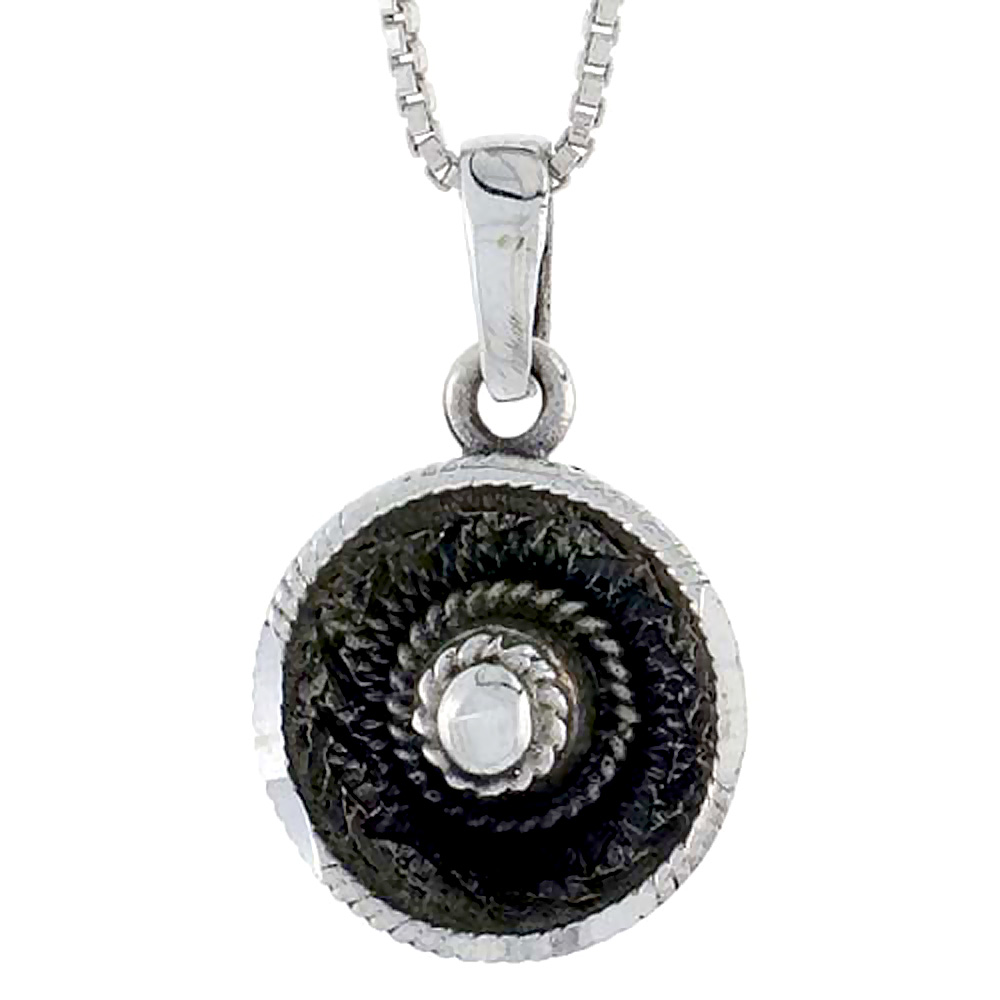 Sterling Silver Sombrero (Mexican Hat) Pendant 1/2 inch tall