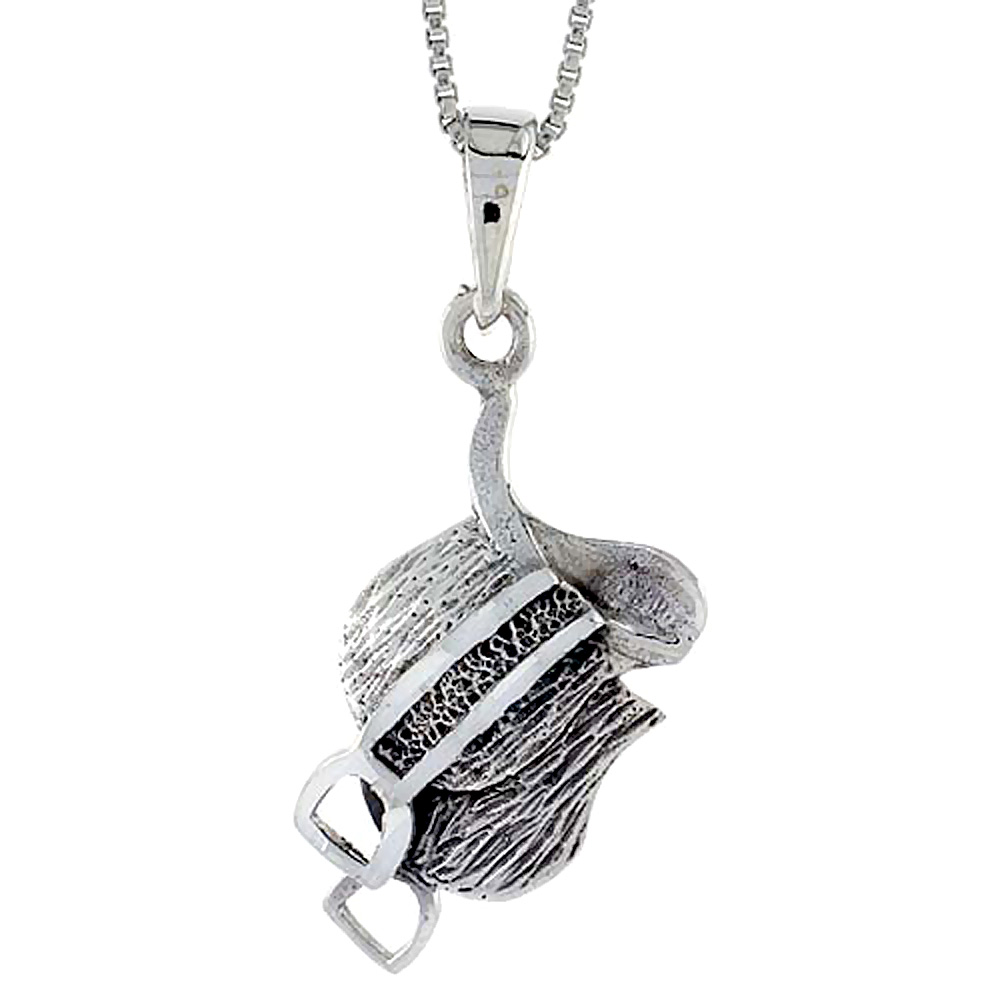 Sterling Silver Saddle Pendant 1 inch tall