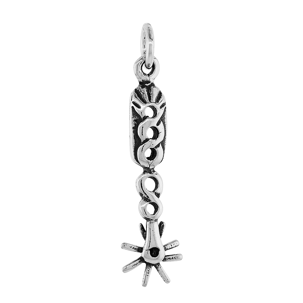 Sterling Silver Boot Spurs Pendant 1 1/16 inch tall