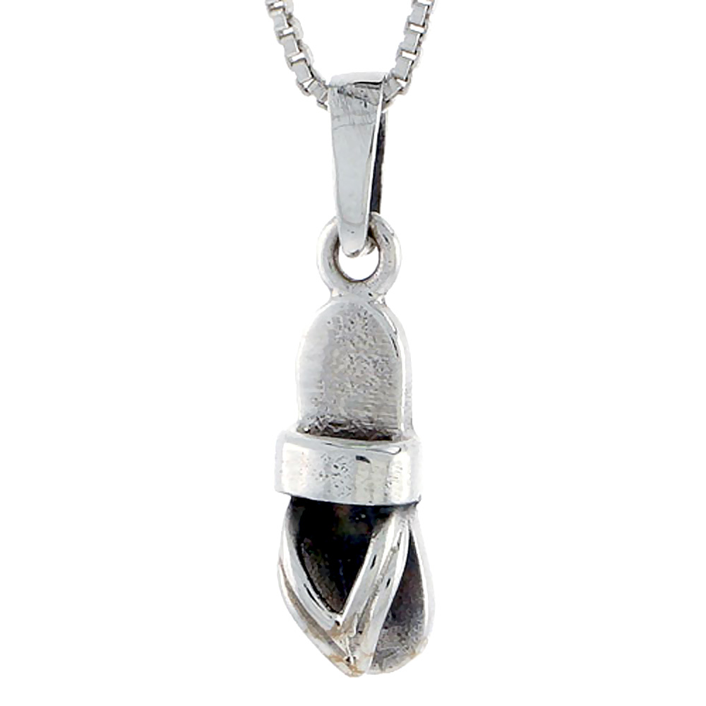 Sterling Silver Slippers Pendant 5/8 inch tall