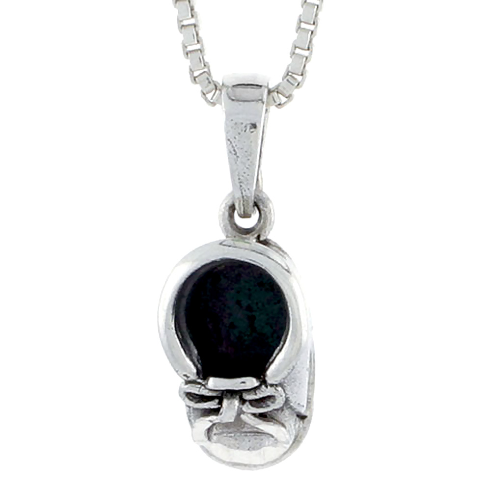 Sterling Silver Baby Shoes Pendant 1/2 inch tall
