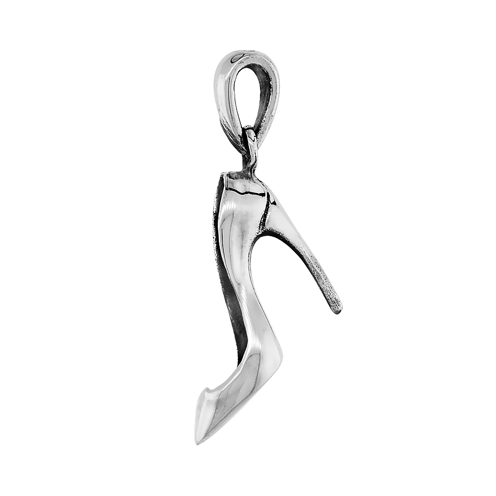 Sterling Silver High Heels Pendant 1/2 inch tall