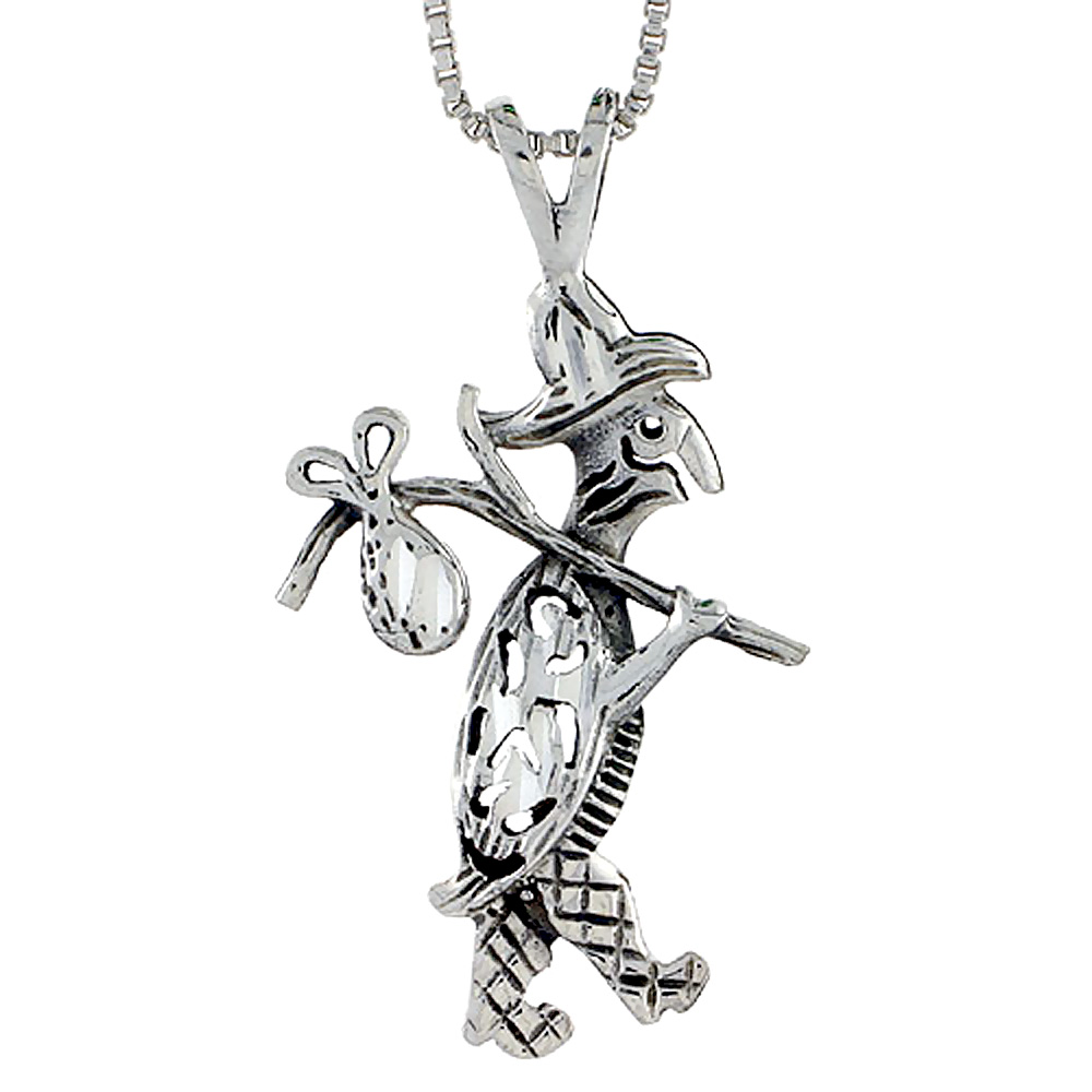 Sterling Silver Walking Turtle Pendant 1 1/8 inch tall