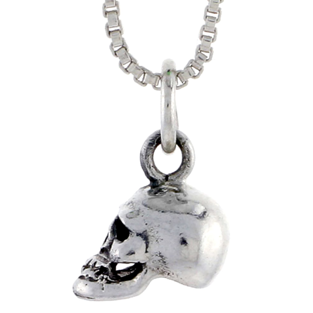 Sterling Silver Skull Pendant 3/8 inch tall
