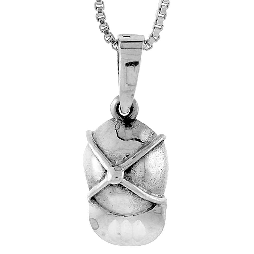 Sterling Silver Baseball Cap Pendant 1 inch