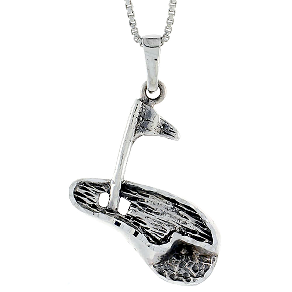 Sterling Silver Golf Course Pendant 1 1/4 inch