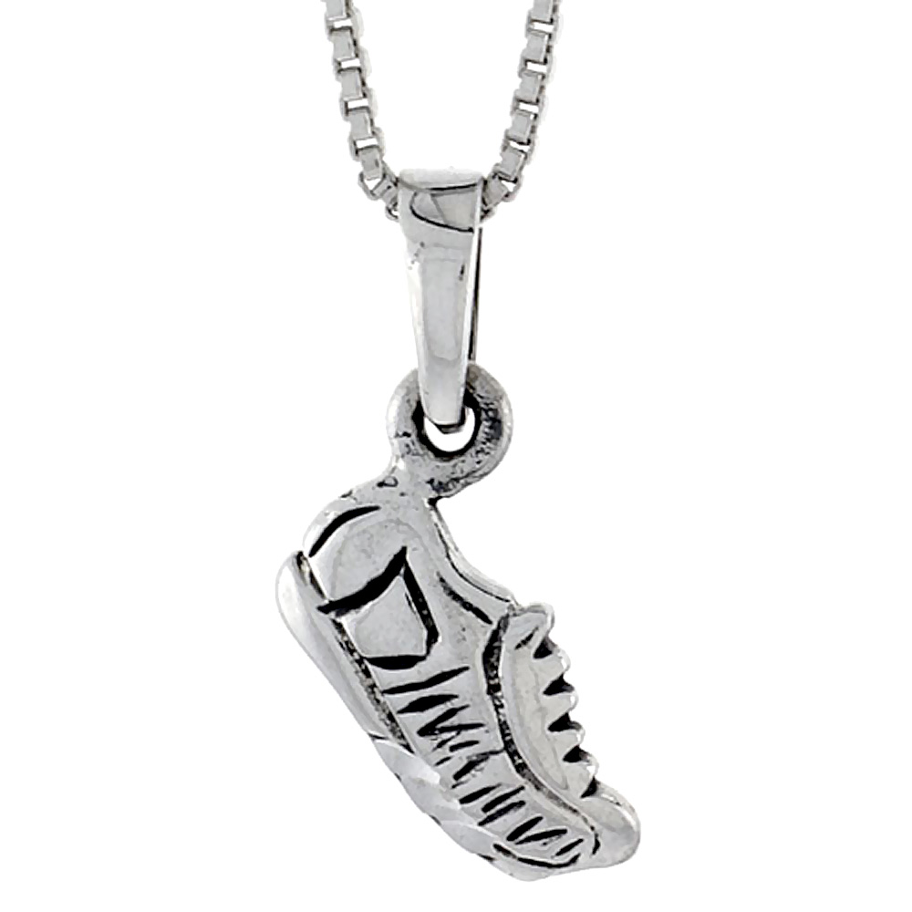 Sterling Silver Sneakers Pendant 3/4 inch