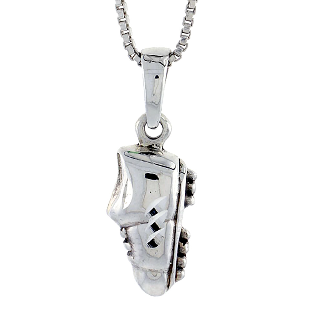 Sterling Silver Sneakers Pendant 1 inch