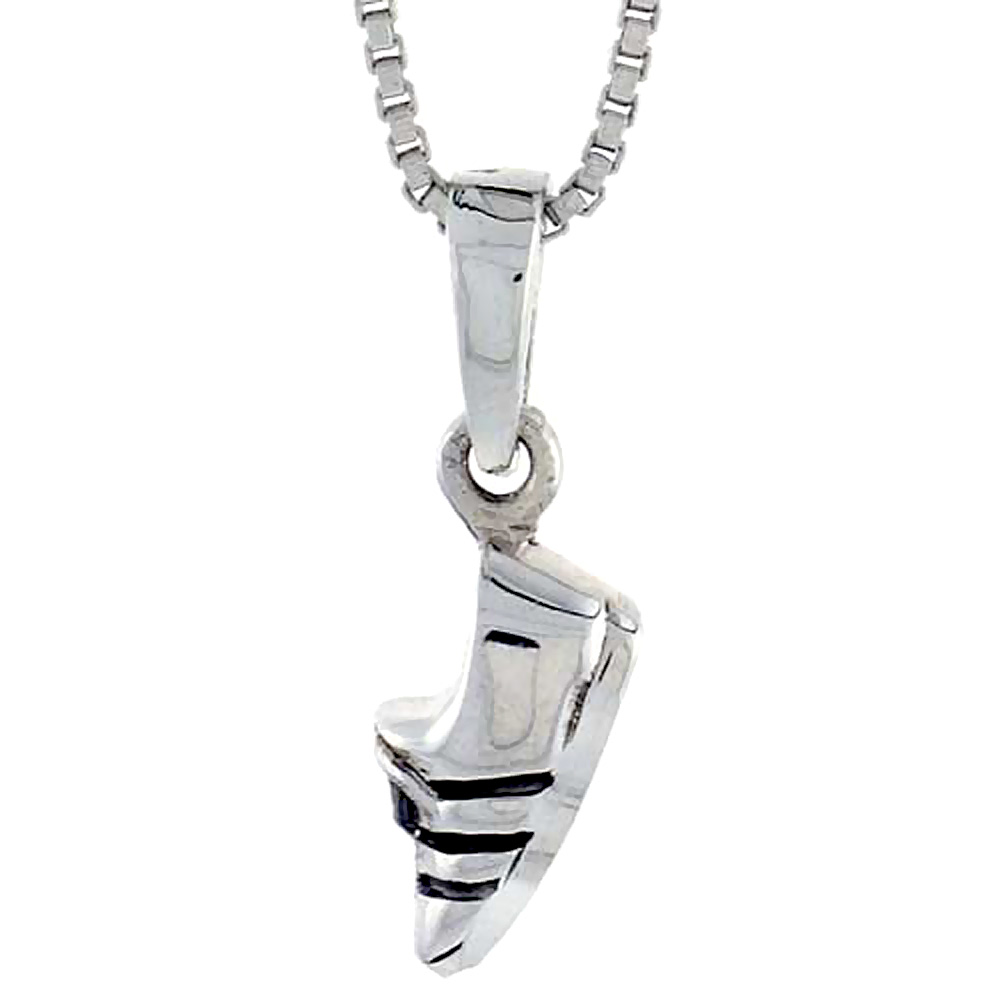 Sterling Silver Sneakers Pendant 3/4 inch