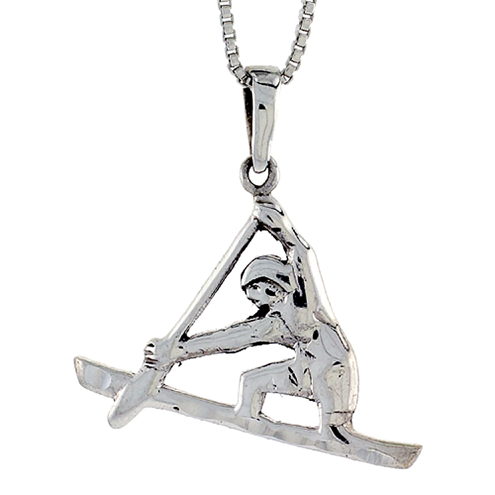 Sterling Silver Boatman Pendant 1 1/16 inch