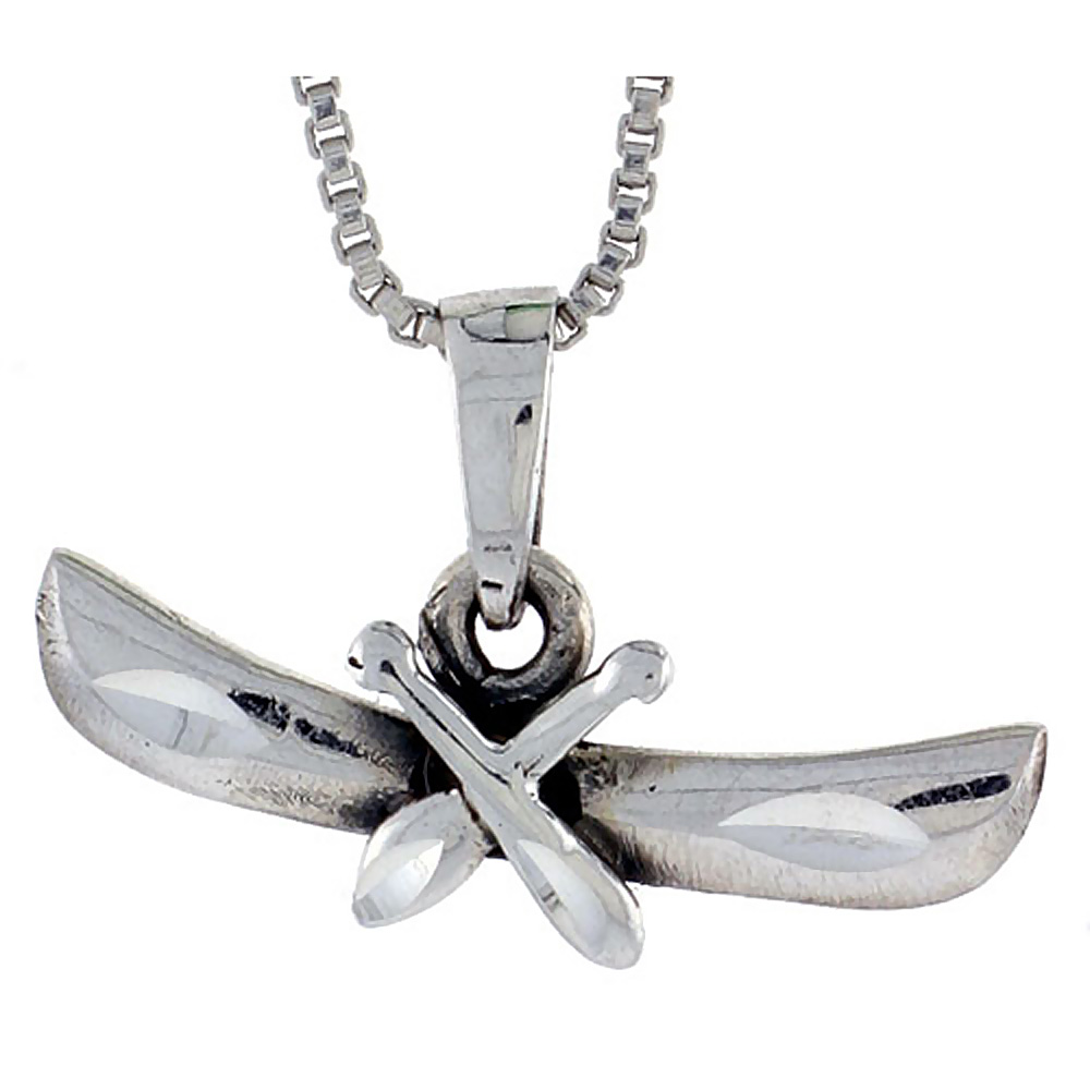 Sterling Silver Canoe / Kayak Pendant 5/8 inch