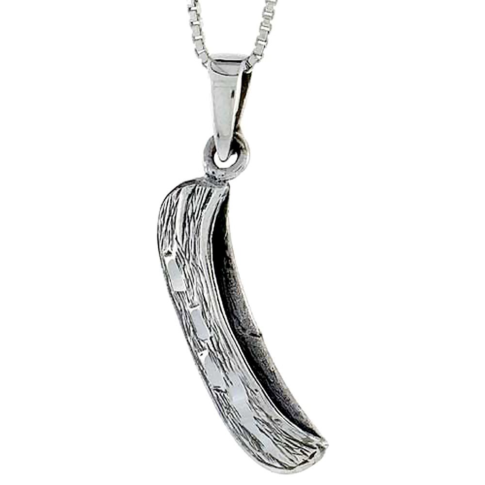 Sterling Silver Canoe / Kayak Pendant 1 1/8 inch