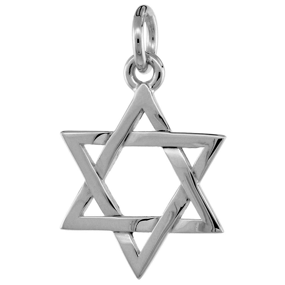 Dainty 5/8 inch Sterling Silver Plain Jewish Star of David Pendant Women Cut Out Design Flawless Finish No Chain