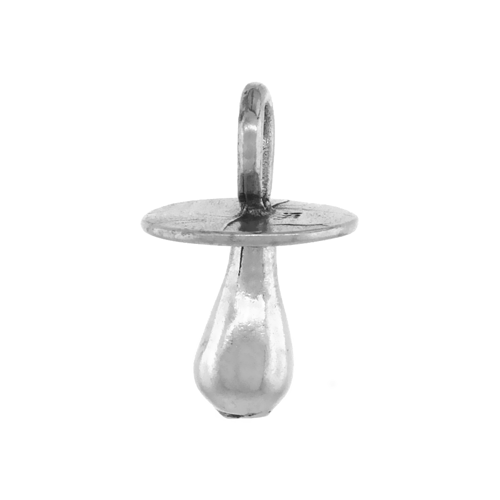 Sterling Silver Pacifier Pendant Antiqued finish 3/8 inch