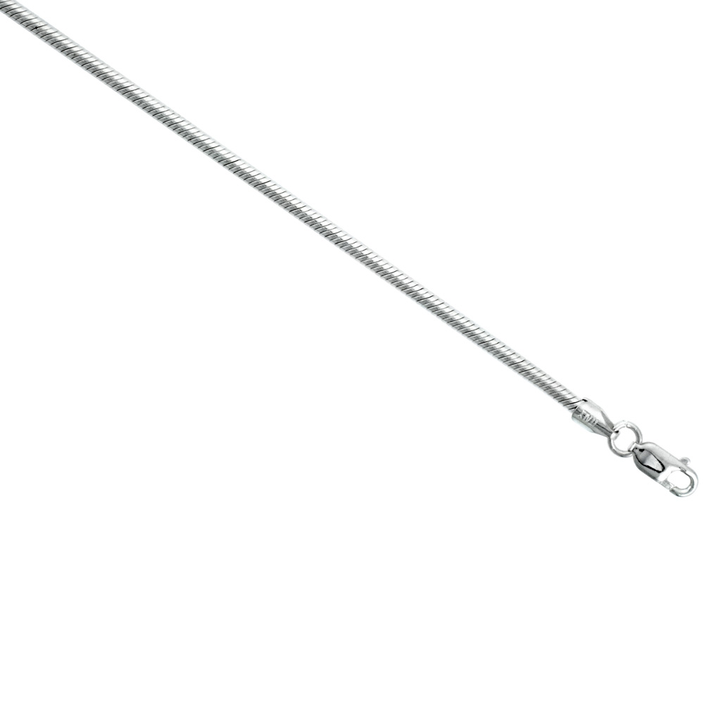 Sterling Silver Anklet Snake Chain 2.5 mm Nickel Free Italy Sizes 9 - 9.5 inch