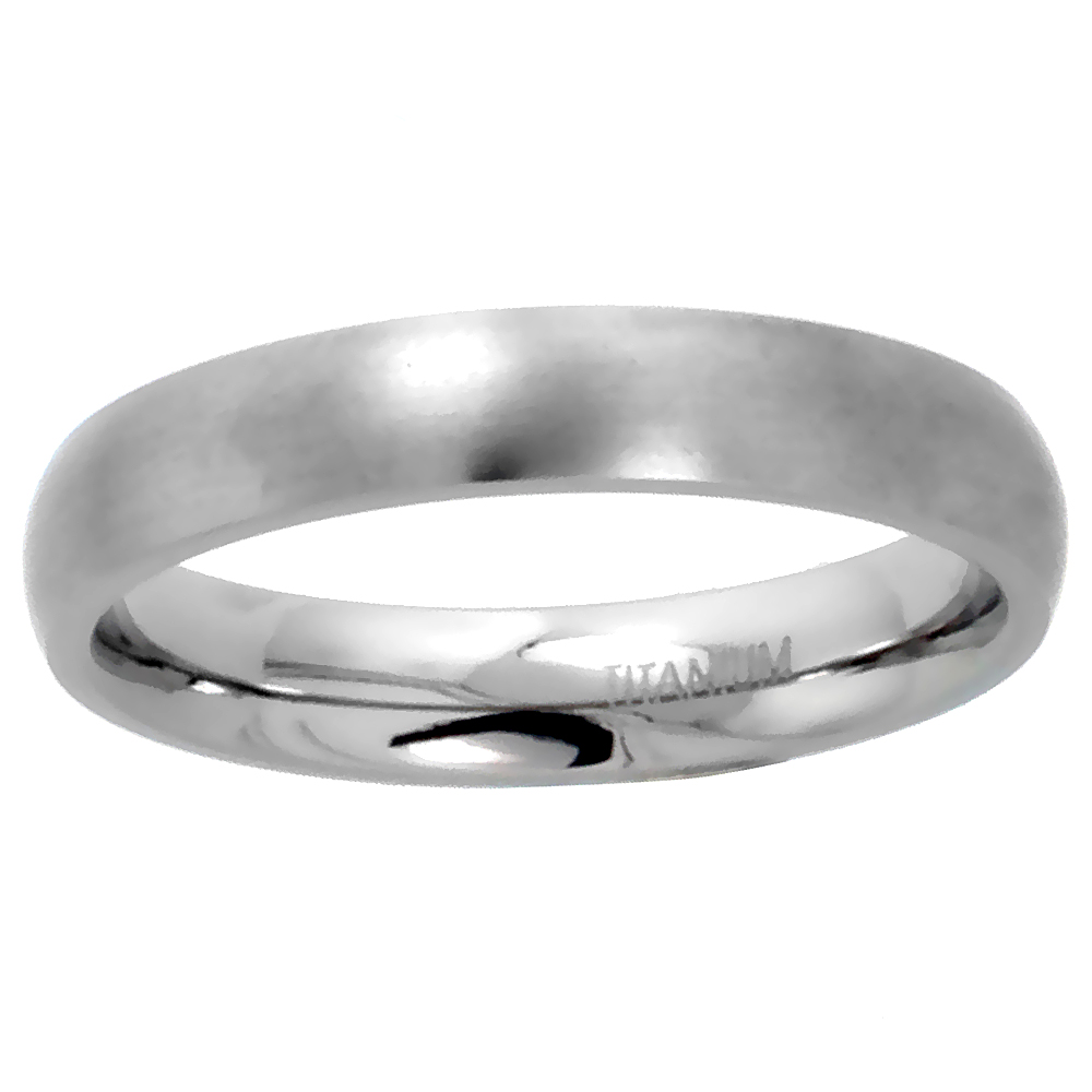 Plain Titanium Ring 4mm Wedding Band for Men Brushed Finish Comfort Fit size 5-12