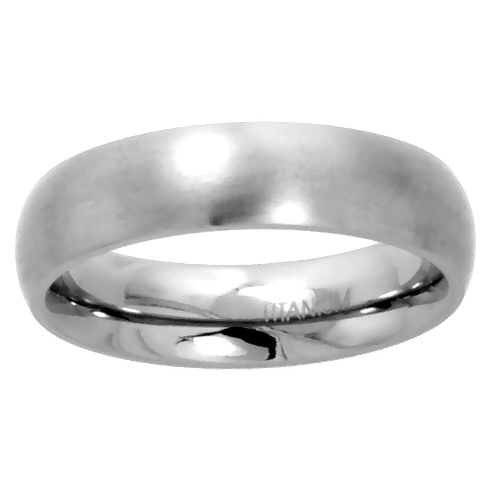 Plain Titanium Ring 5mm Wedding Band for Men Brushed Finish Comfort Fit size 5-12