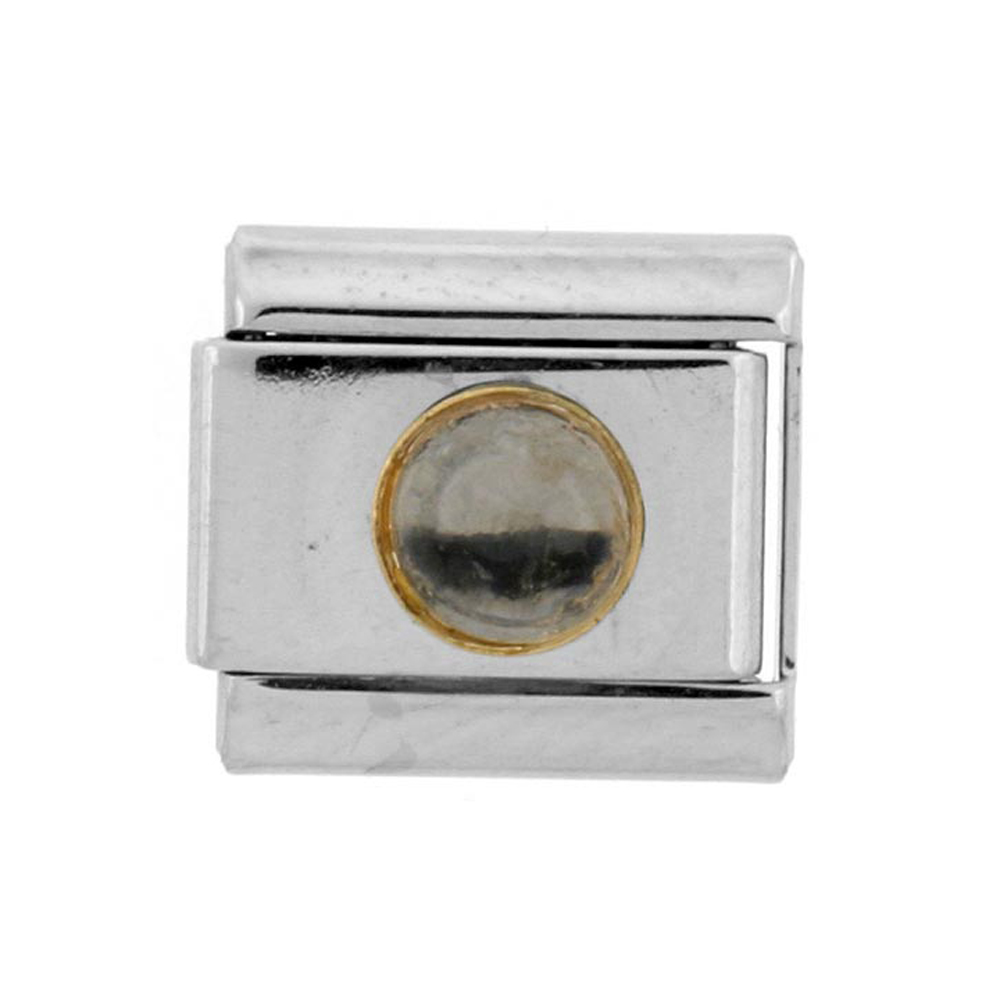 Stainless Steel 18k Gold April Birthstones Charm for Italian Charm Bracelets Stainless Steel 18k Gold April Birthstones Charm for Italian Charm Bracelets