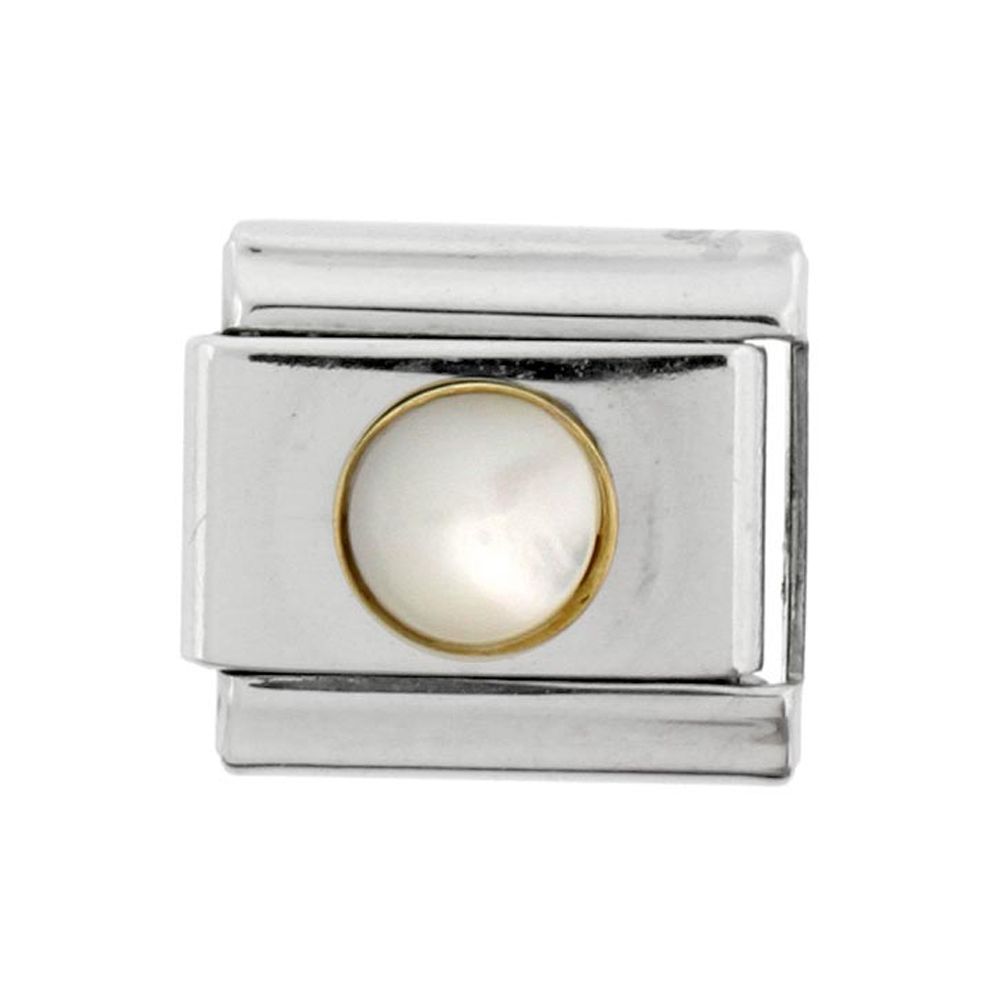 Stainless Steel 18k Gold June Birthstones Charm for Italian Charm Bracelets Stainless Steel 18k Gold June Birthstones Charm for Italian Charm Bracelets