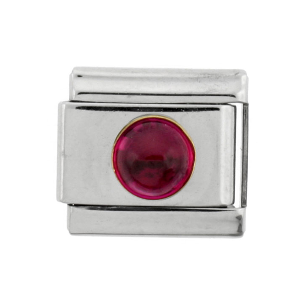 Stainless Steel 18k Gold July Birthstones Charm for Italian Charm Bracelets Stainless Steel 18k Gold July Birthstones Charm for Italian Charm Bracelets